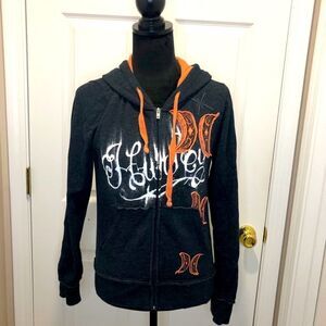 Hurley zip front gray hoodie size small